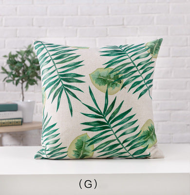 Tropical Verde Embrace Hand-Painted Pillowcase