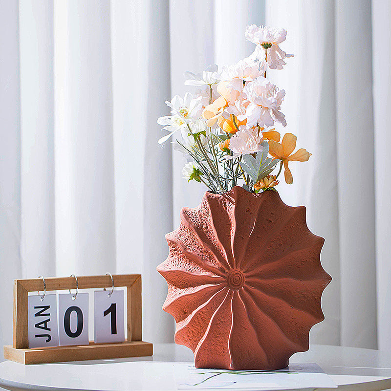 Ruby Glow Red Ceramic Vase