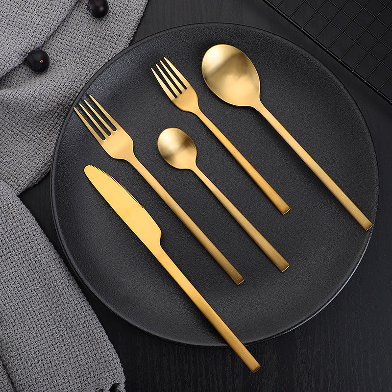 Matte Gold Stainless Steel Cutlery Set