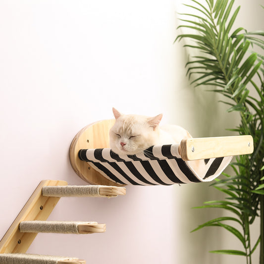 Stripey Paws Wall-Mounted Cat Hammock