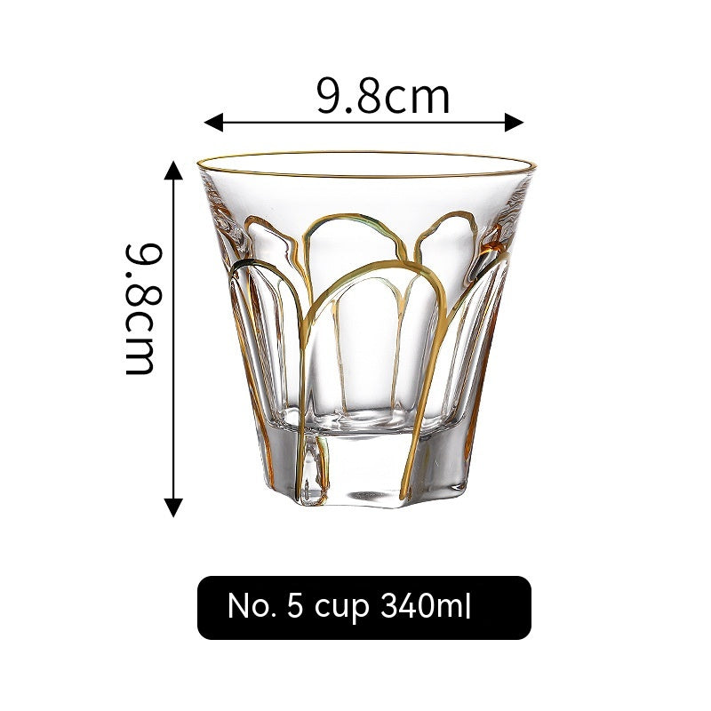 Golden Trim Whiskey Glass