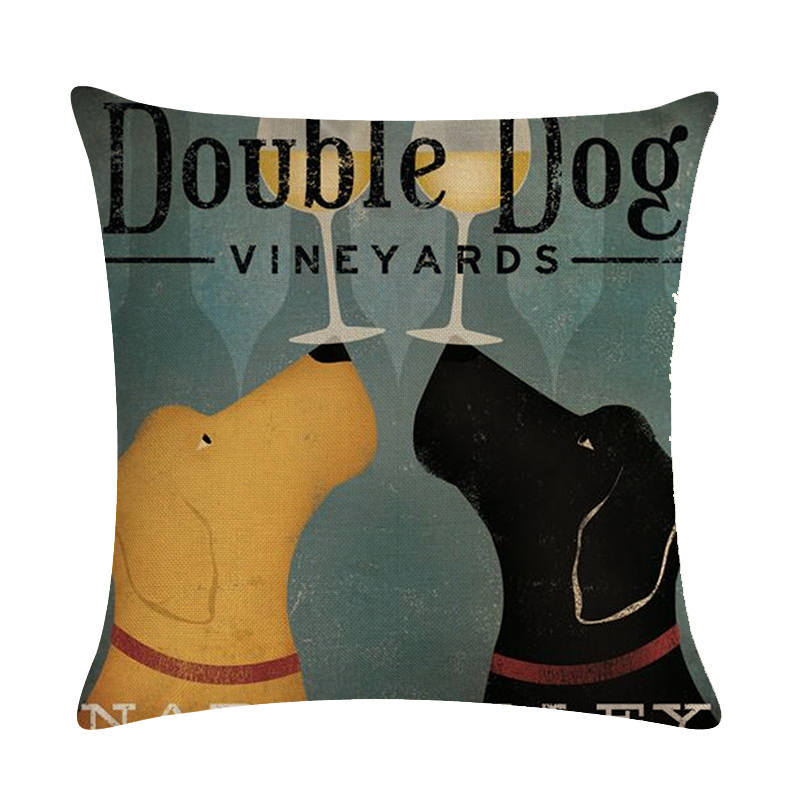 Vintage Paws: Dog-Themed Cushion Covers