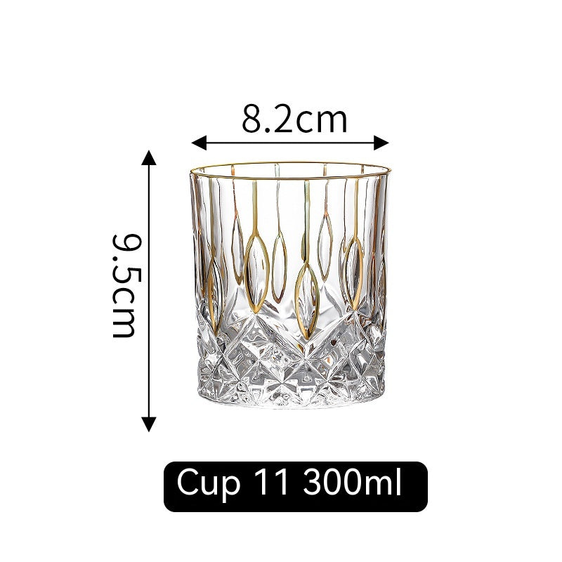 Golden Trim Whiskey Glass